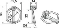 Klappsplint 6.0x21 Passend für Amazone DG086 0808310