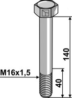 Sechskantschraube mit Feingewinde M16x15x140 8.8