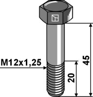 Sechskantschraube mit Feingewinde M12x125X45 12.9