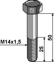 Sechskantschraube mit Feingewinde M14x15X50 12.9