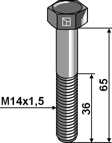 Sechskantschraube mit Feingewinde M14x15x65 12.9