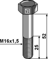 Sechskantschraube mit Feingewinde M16x15x52 12.9
