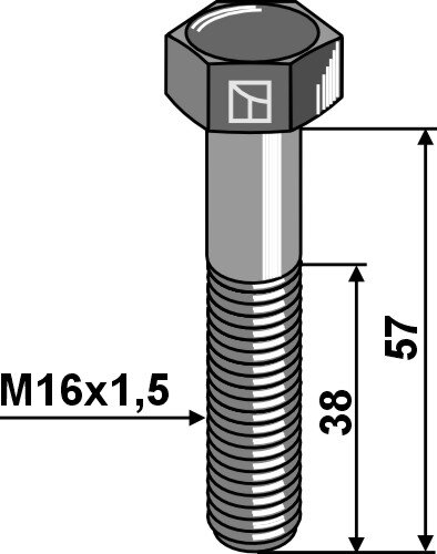 Sechskantschraube mit Feingewinde M16x15x57 12.9