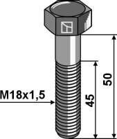 Sechskantschraube mit Feingewinde M18x15x55 10.9