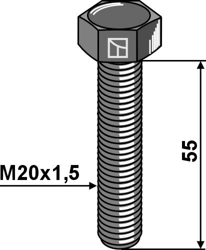 Sechskantschraube mit Feingewinde M20x15X55 10.9