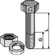 Schraube mit Mutter und Federring 7/16x35 12.9