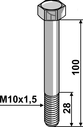 Sechskantschraube M10 ohne Mutter Passend für Mulag Humus 909.31.912 174491