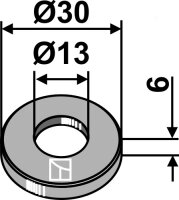 Scheibe Ø30x6x13 Passend für Kuhn Rabe...