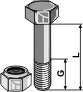 Schraube mit Sicherungsmutter M10x15 10.9