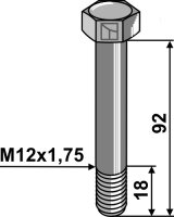 Schraube M12x175 12.9 Passend für Dücker 901012085