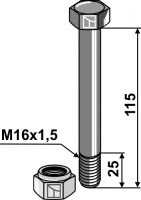 Schraube mit Sicherungsmutter M16x15 8.8 Passend für...