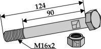 Schraube mit Sicherungsmutter M16 x 2 8.8 Passend...