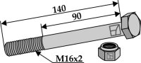 Schraube mit Sicherungsmutter M16 x 2 8.8 Passend...