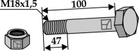 Schraube mit Sicherungsmutter M18x15 10.9 Passend...