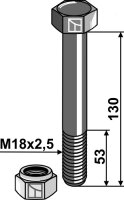 Schraube mit Sicherungsmutter M18x25 10.9 Passend...