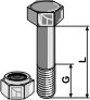 Schraube mit Sicherungsmutter M8x125 10.9
