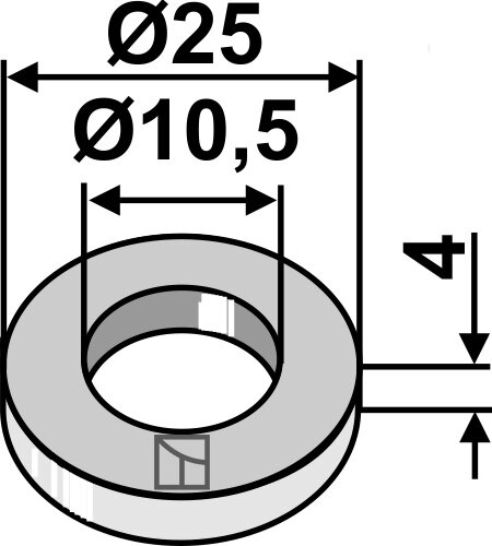 Scheibe Ø25x4xØ105 Passend für Agria 55709