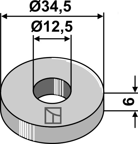 Scheibe Ø345x6xØ125 Passend für Kuhn AS 80251336