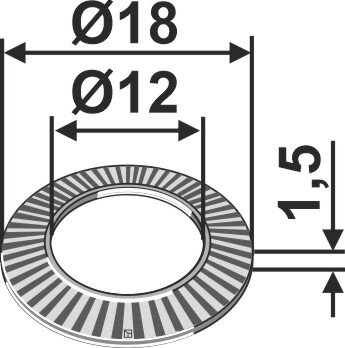 Scheibe Ø18x15xØ12 Passend für AS