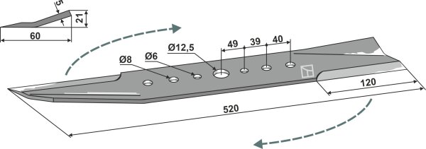 Mähermesser 520mm Passend für Avant Tecno Oy A33102