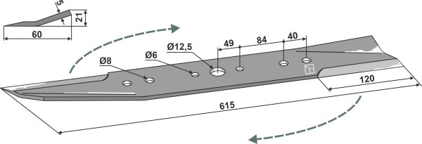 Mähermesser 615mm Passend für Avant Tecno Oy A33205