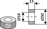 Buchse Ø30x13xØ18 Passend für BAMS