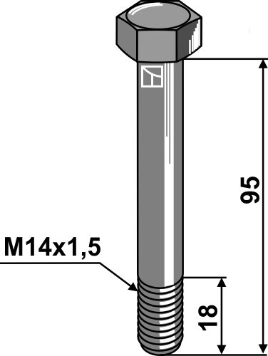 Schraube M14x15 10.9 Passend für Kuhn Bomford 50073500 05.775.10