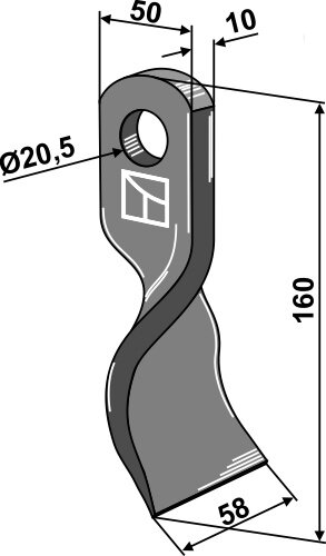 Gedrehtes Messer Passend für Bruni