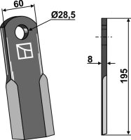 Gerades Messer Passend für Berti CD6008F28
