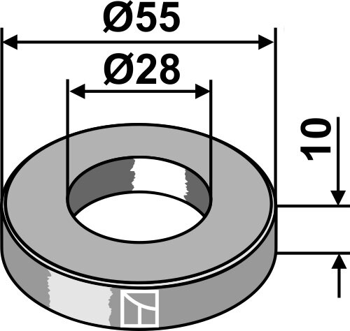 Scheibe Ø55x10xØ28 Passend für Berti DC008