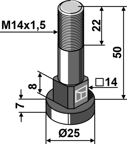 Bolzen M14x15 Passend für Berti V140502PF109N