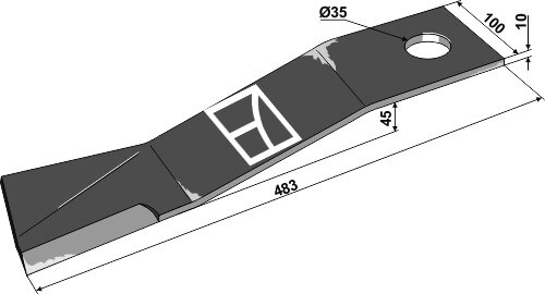 Mähermesser 483mm links Passend für Mc Connel 1046008
