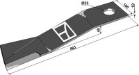 Mähermesser 483mm links Passend für Mc Connel...