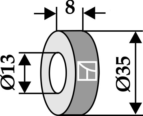 Scheibe Ø35x8xØ13 Passend für Ferri 1101017