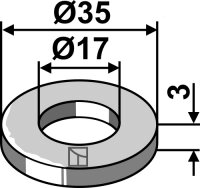 Scheibe Ø35x3xØ17 Passend für Kuhn...