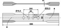 Mähermesser 690mm links Passend für Fischer