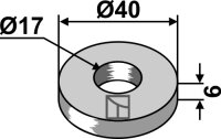 Scheibe Ø40x6xØ17 Passend für Fischer...