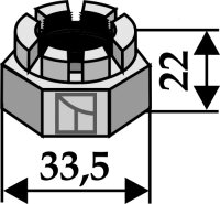 Kronenmutter M20x15 Passend für Gilbers 113-001