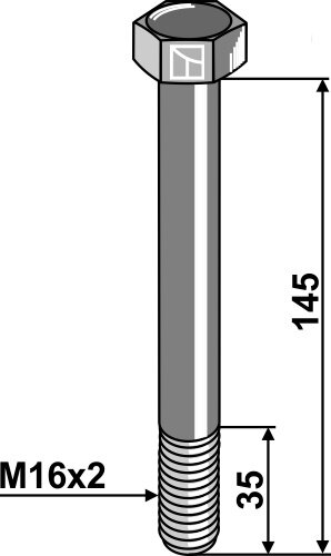 Schraube M16x2 x 145 10.9 Passend für Gilbers