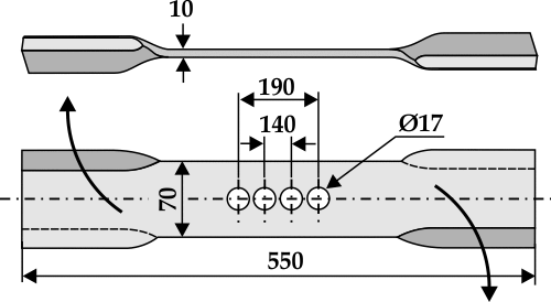 Mähermesser 550mm rechts Passend für Hermes