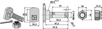Messerschraube M 20 x 15 mit Kronenmutter Passend...