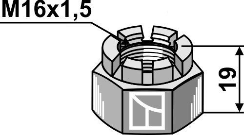 Kronenmutter M16x15 Passend für Humus 909.37.001