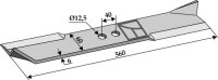 Mähermesser 560mm rechts Passend für Hymach