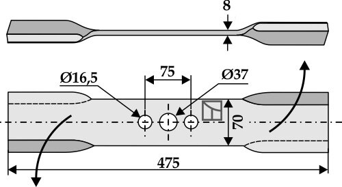 Mähermesser 475mm links Passend für Ilmer