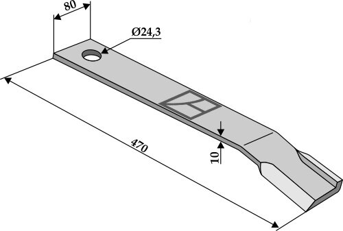 Mähermesser 470mm rechts Passend für Humus 017.92.330 303 051