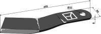 Mähermesser 460mm links Passend für Jupidex H1806