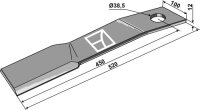 Mähermesser 520mm links Passend für Schulte 401067