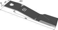 Mähermesser 560mm rechts Passend für Mc Connel...