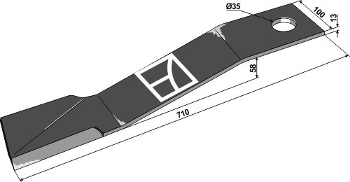 Mähermesser 710mm links Passend für Mc Connel Bomford 764668