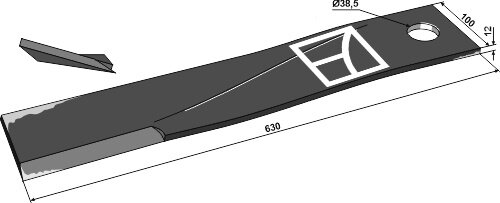 Mähermesser 630mm links Passend für Strom Bednar KM060127